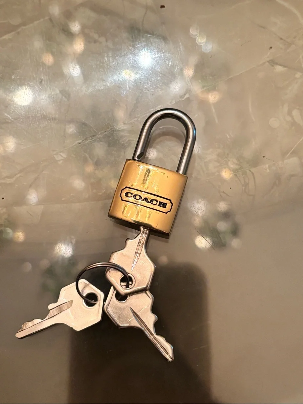 Coach Gold-tone Padlock Charm with Silver Keys